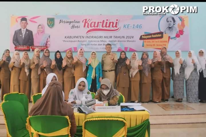 Peringatan Hari Kartini, DP2KBP3A Inhil Berikan Pelayanan KB dan Pemeriksaan Kesehatan Gratis